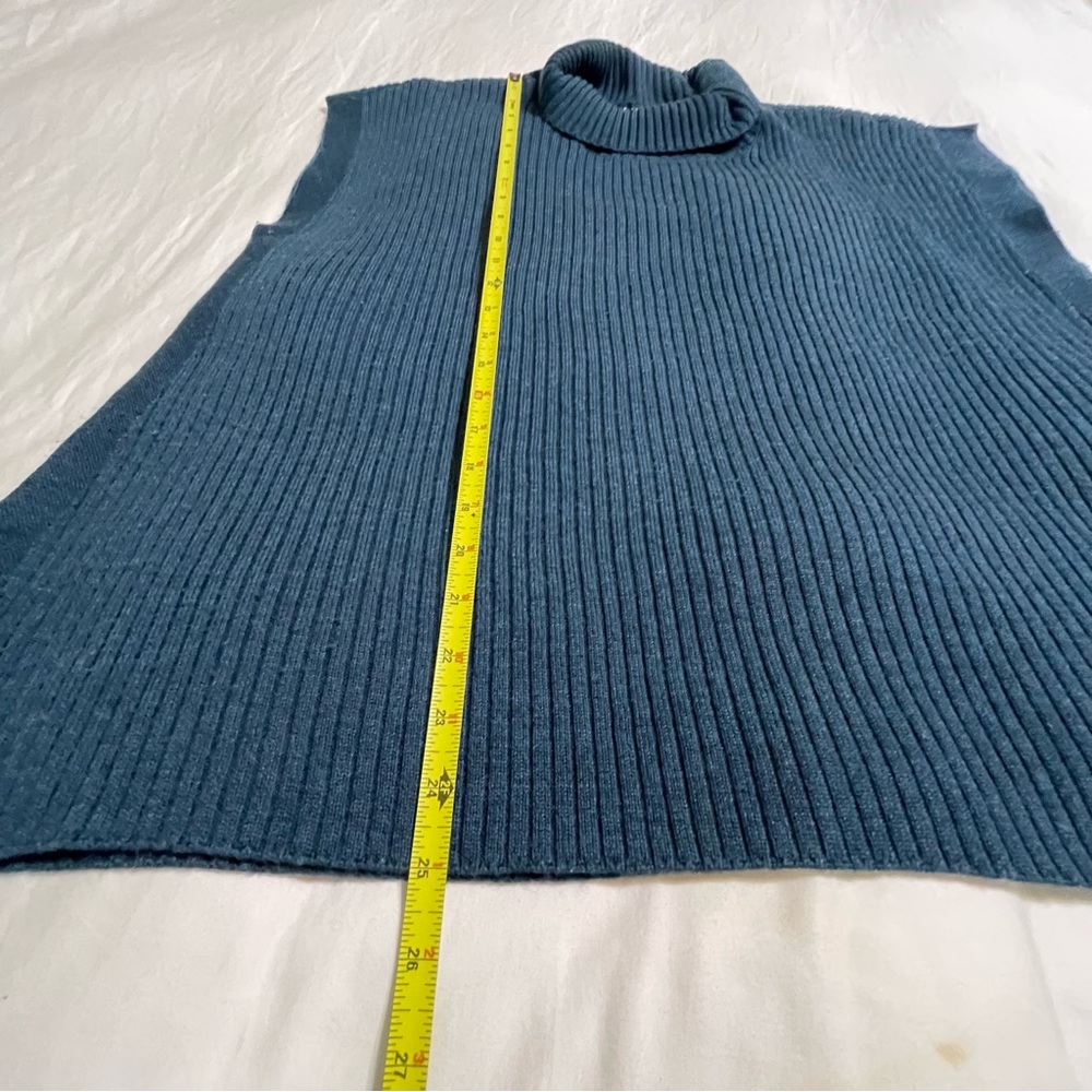EILEEN FISHER Ribbed Turtleneck‎ Wool Tank In Alpine L - Picture 12 of 16